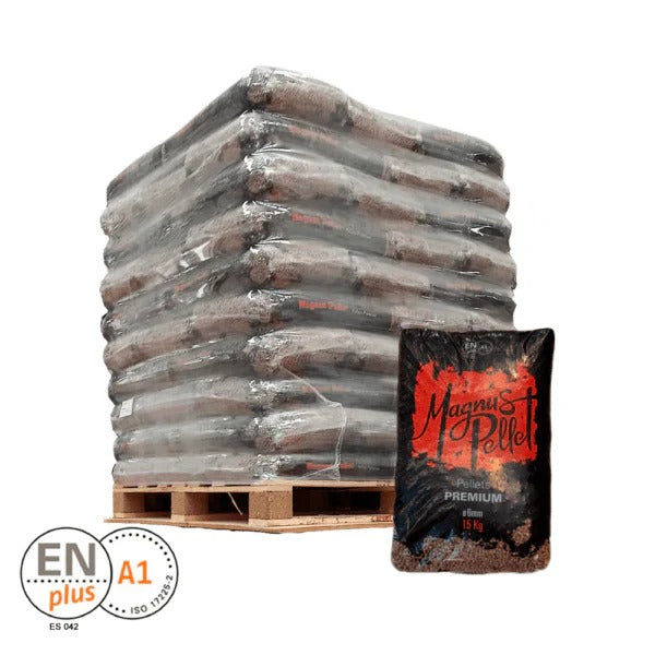 Magnus Pellet – Palet de 70 sacos (1050 kg) | Certificación ENplus A1