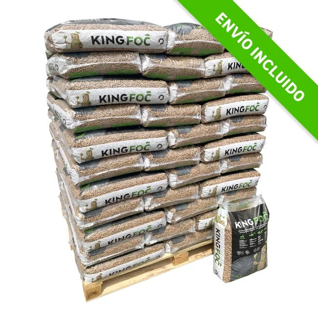 KINGFOC – Certificación ENplus A1 y PEFC | Palet de 77 sacos (1155 kg)