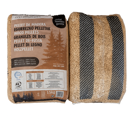Ebepellet – Palet 77 sacos de pellets de madera 100 % resinosa, certificado DIN Plus