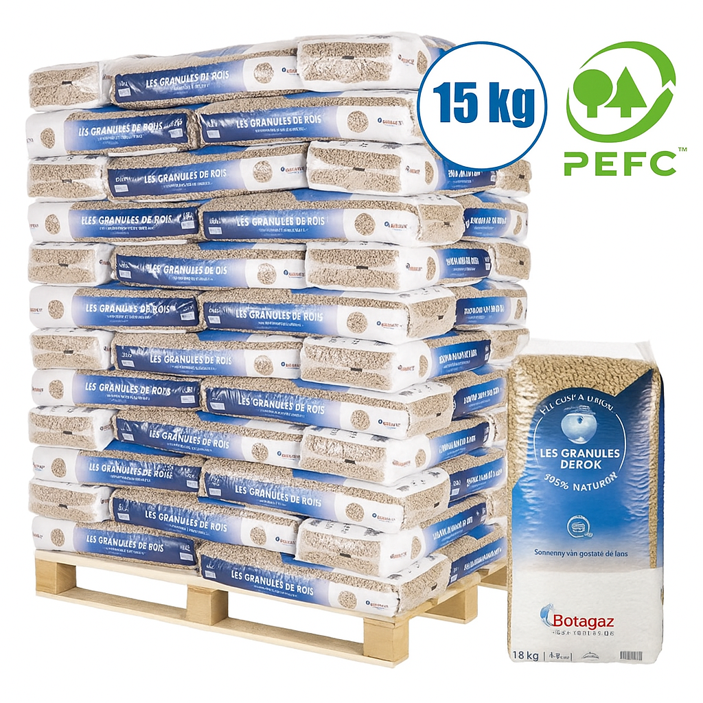 Pellets Butagaz – Certificación DIN Plus | Palet de 66 sacos