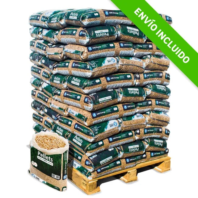 Palet de 77 sacos de pellets GME WoodPellet (1155 kg) | Alta calidad ENplus A1
