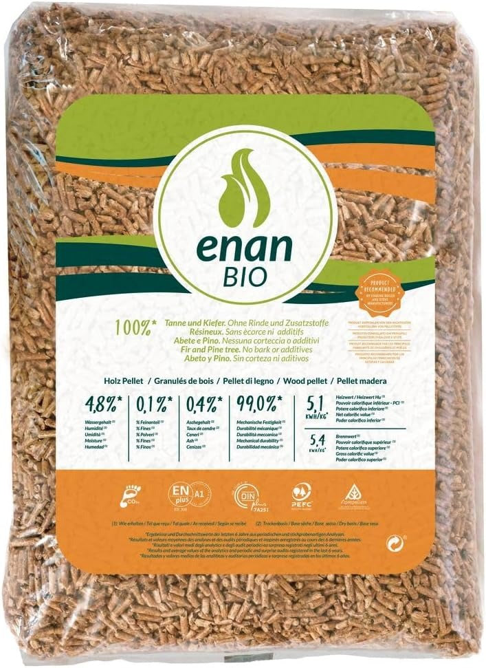 ENAN Bio – Pellets Premium Certificados ENplus A1 | Palet de 70 sacos (1050 kg)